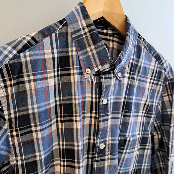 J. crew Men's Medium Slim Fit Flex Washed Long Sleeve Plaid Shirt Style #BB716 - Picture 4 of 14
